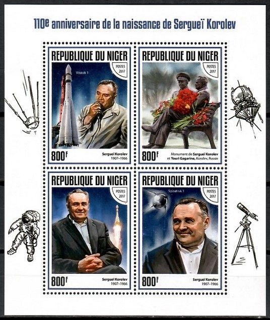 Znaczek Niger 2017 Mi ark 5142-5145 Czyste **