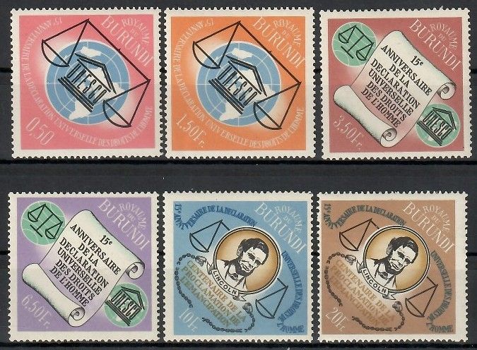 Znaczek Burundi 1963 Mi 74-79 Czyste **