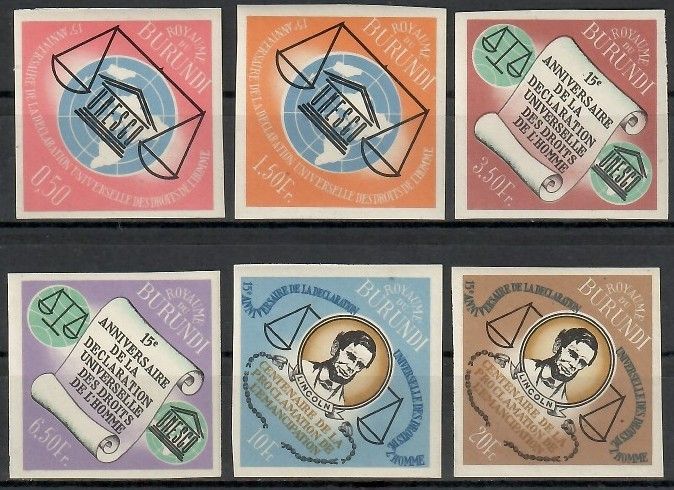 Znaczek Burundi 1963 Mi 74-79B Czyste **