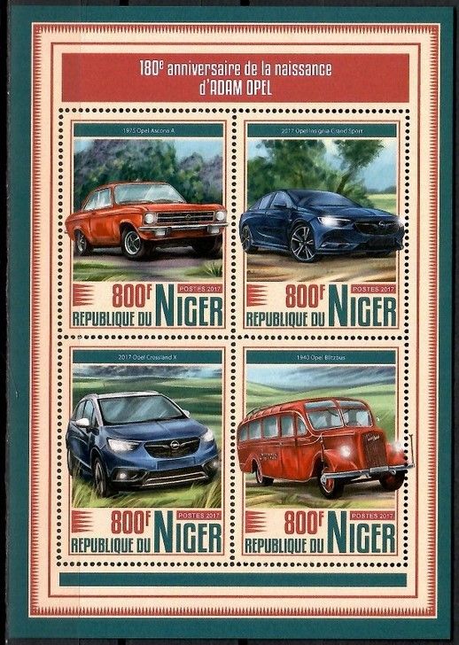 Znaczek Niger 2017 Mi ark 5296-5299 Czyste **