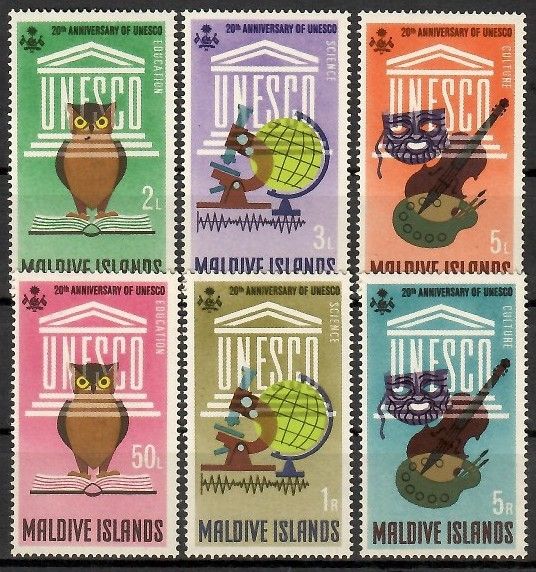 Znaczek Malediwy 1966 Mi 195-200 Czyste **