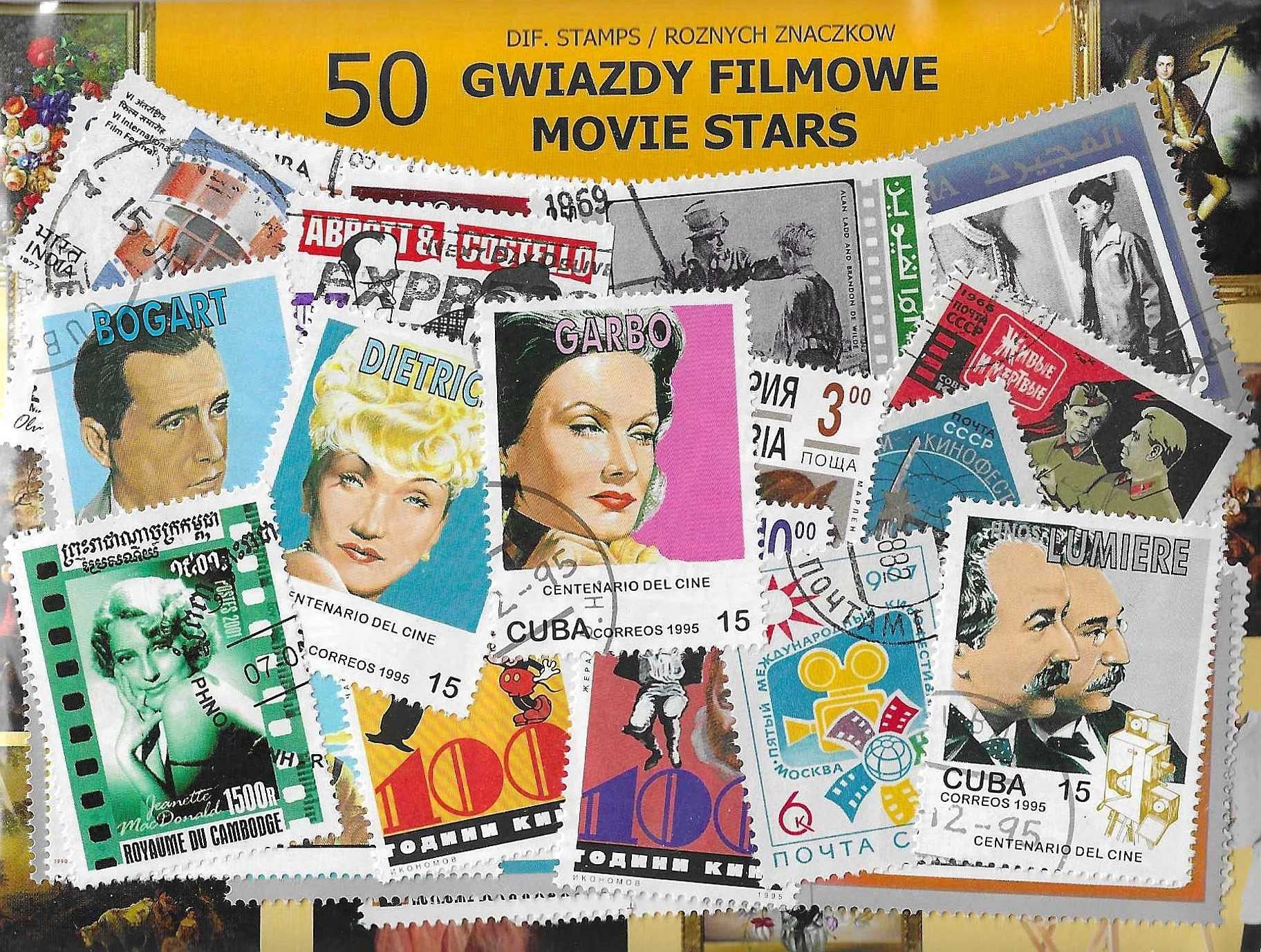 Znaczek GWIAZDY FILMOWE 50 znaczków