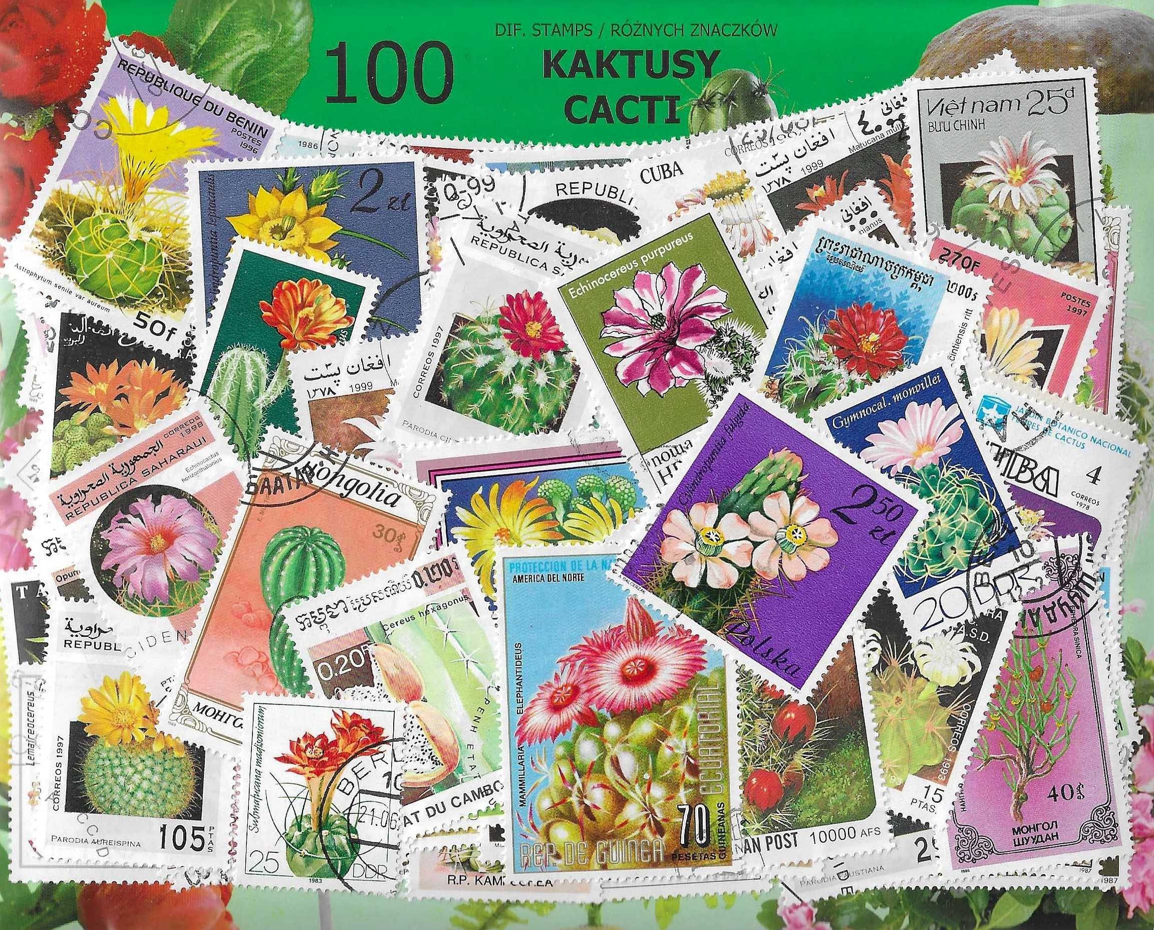 Znaczek KAKTUSY 100 znaczków
