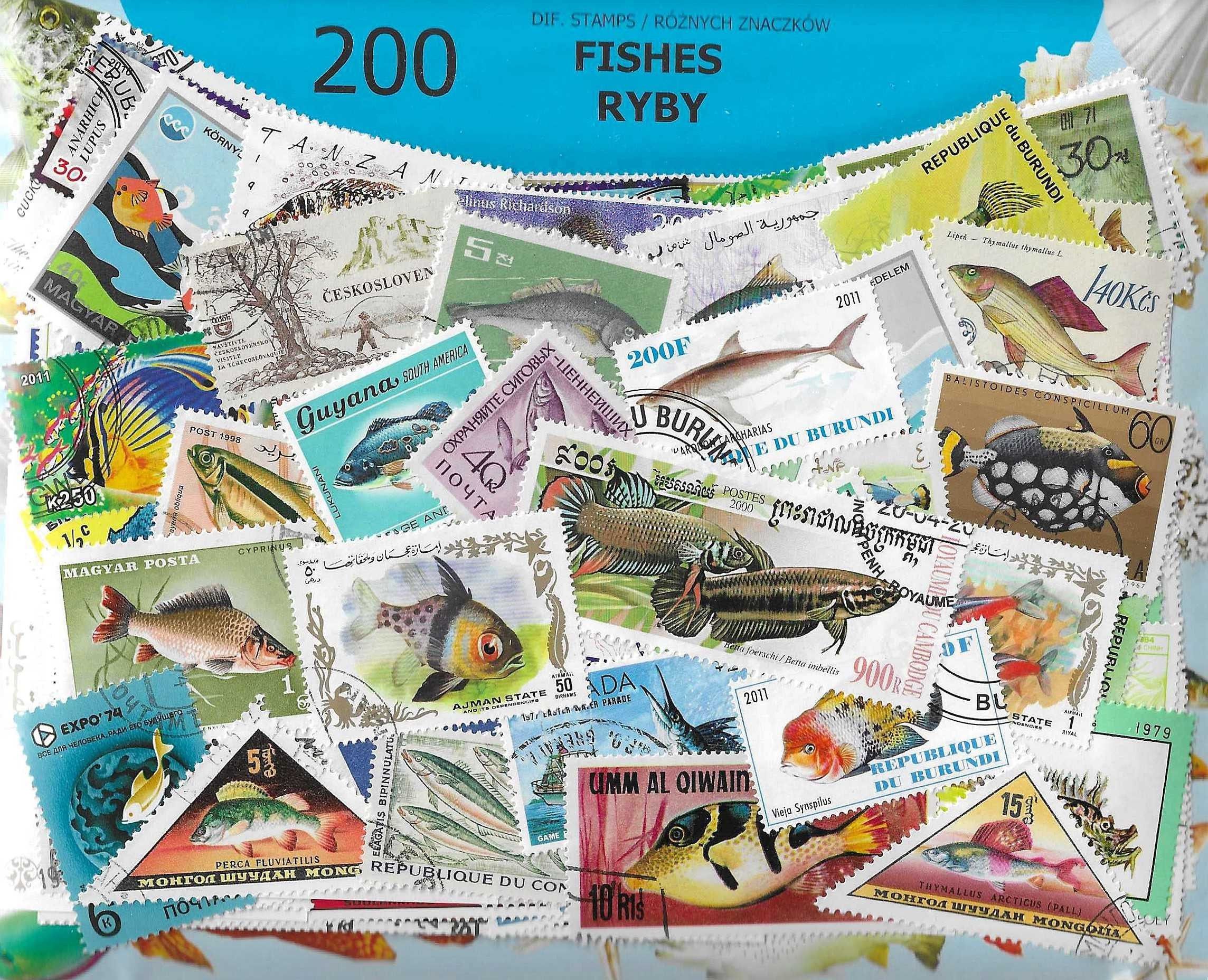Znaczek RYBY 200 znaczków