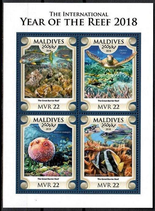Znaczek Malediwy 2018 Mi ark 7638-7641 Czyste **