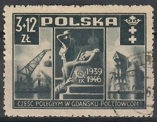 Znaczek Polska 1946 Mi 444 Fi 411a Stemplowane