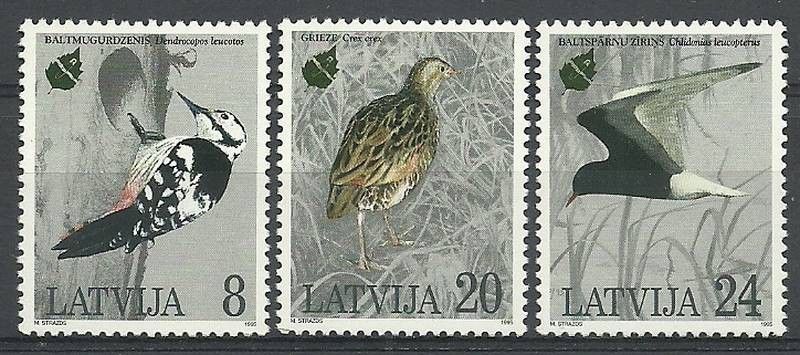 Znaczek Łotwa 1995 Mi 403-405 Czyste **