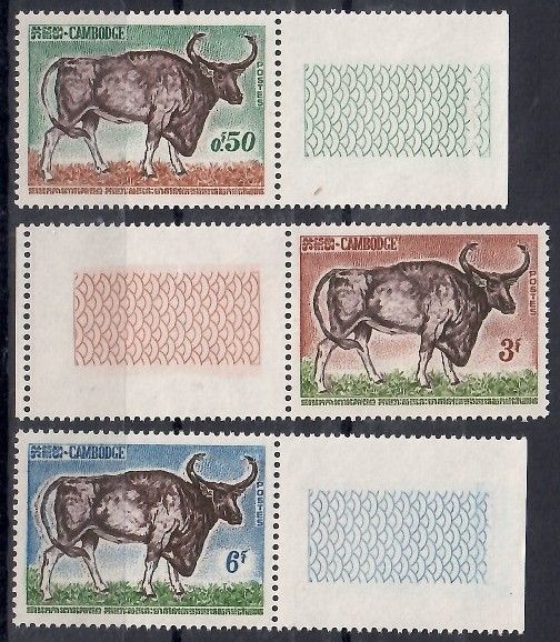 Znaczek Kambodża 1964 Mi 163-165 Czyste **