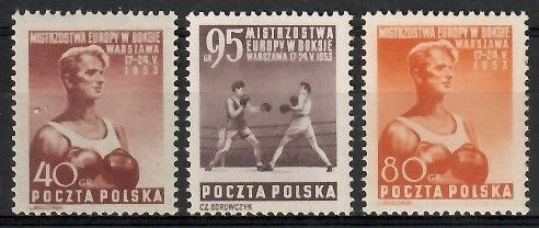 Znaczek Polska 1953 Mi 802-804 Fi 664-666 Czyste **