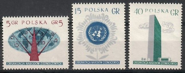 Znaczek Polska 1957 Mi 998-1000 Fi 854-856 Czyste **