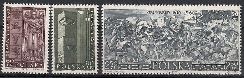 Znaczek Polska 1960 Mi 1174-1176 Fi 1030-1032 Czyste **