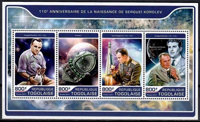 Znaczek Togo 2017 Mi ark 8119-8122 Czyste **