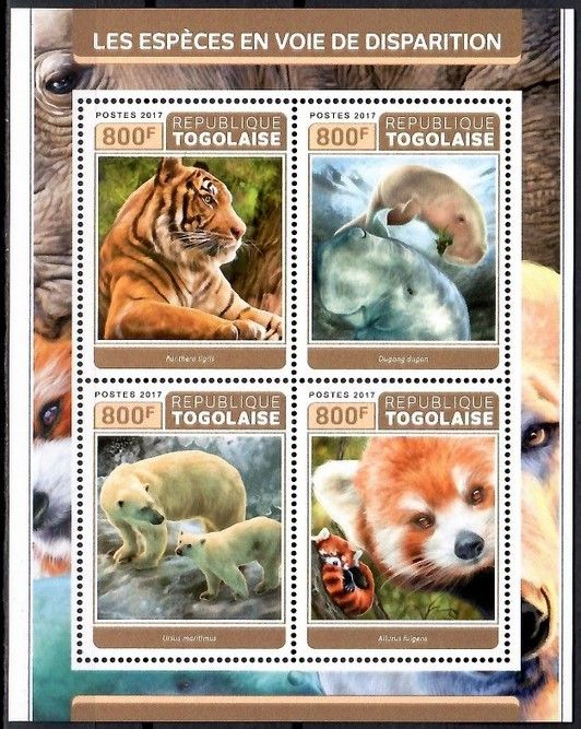 Znaczek Togo 2017 Mi ark 8229-8232 Czyste **