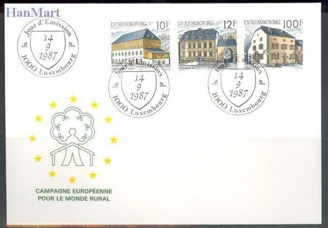 Znaczek Luksemburg 1987 Mi 1180-1182 FDC
