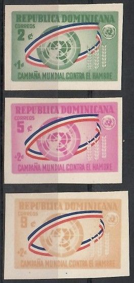 Znaczek Dominikana 1963 Mi 800-802B Czyste **