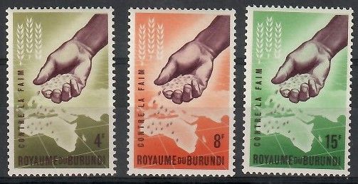 Znaczek Burundi 1963 Mi 48-50 Czyste **