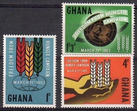 Znaczek Ghana 1963 Mi 138-140 Czyste **
