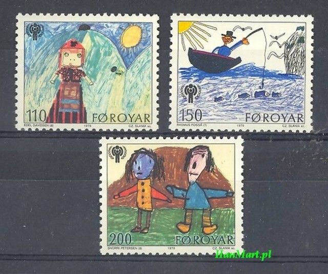 Znaczek Wyspy Owcze 1979 Mi 45-47 Czyste **