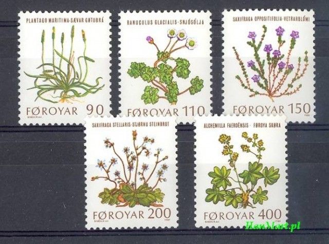 Znaczek Wyspy Owcze 1980 Mi 48-52 Czyste **