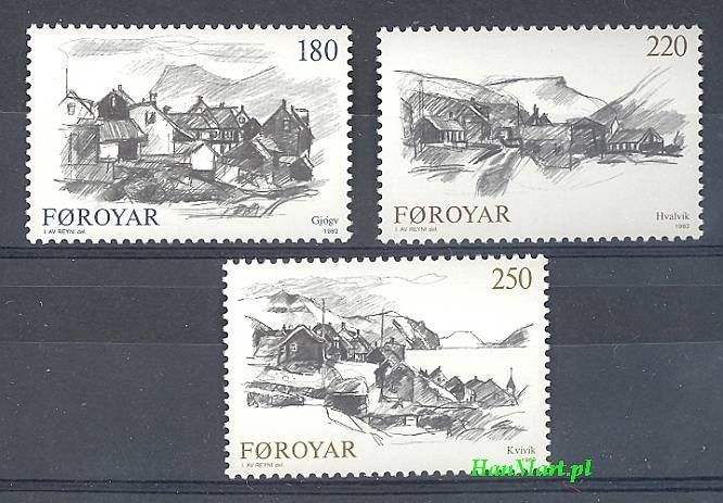 Znaczek Wyspy Owcze 1982 Mi 72-74 Czyste **