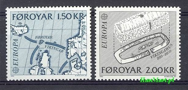 Znaczek Wyspy Owcze 1982 Mi 70-71 Czyste **