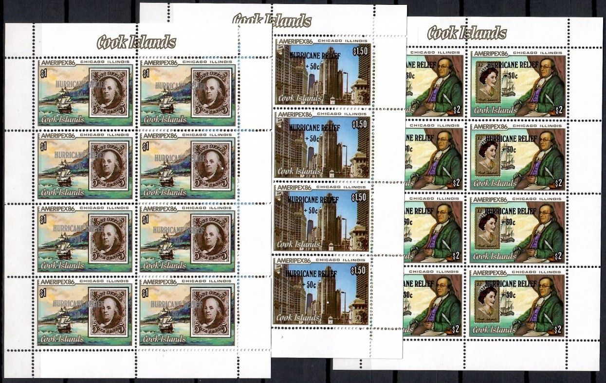 Znaczek Wyspy Cooka 1987 Mi ark 1217-1219 Czyste **