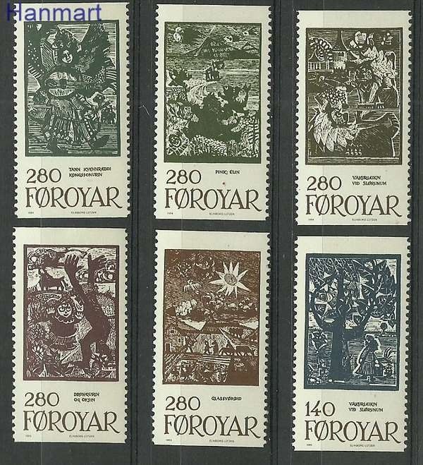 Znaczek Wyspy Owcze 1984 Mi 106-111 Czyste **