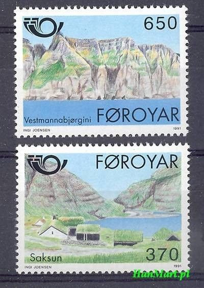 Znaczek Wyspy Owcze 1991 Mi 219-220 Czyste **
