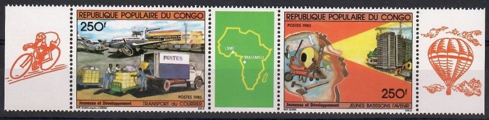 Znaczek Kongo 1985 Mi 1013-1014 Czyste **