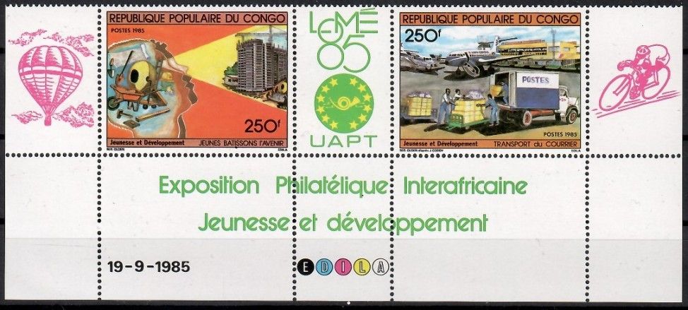 Znaczek Kongo 1985 Mi 1013-1014 Czyste **