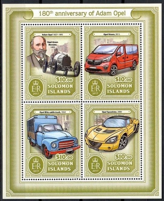 Znaczek Wyspy Salomona 2017 Mi ark 4280-4283 Czyste **