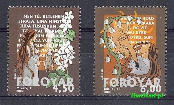 Znaczek Wyspy Owcze 2000 Mi 385-386 Czyste **