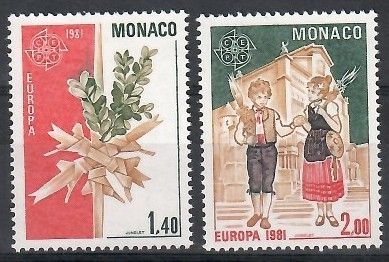 Znaczek Monako 1981 Mi 1473-1474 Czyste **