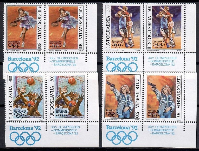 Znaczek Jugosławia 1992 Mi 2538-2541 Czyste **
