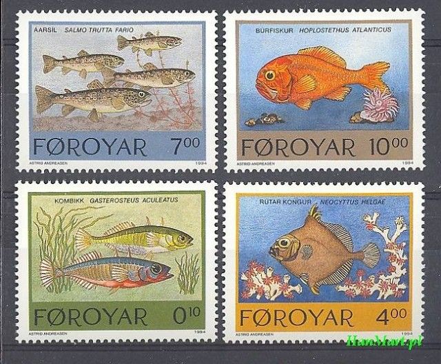 Znaczek Wyspy Owcze 1994 Mi 256-259 Czyste **