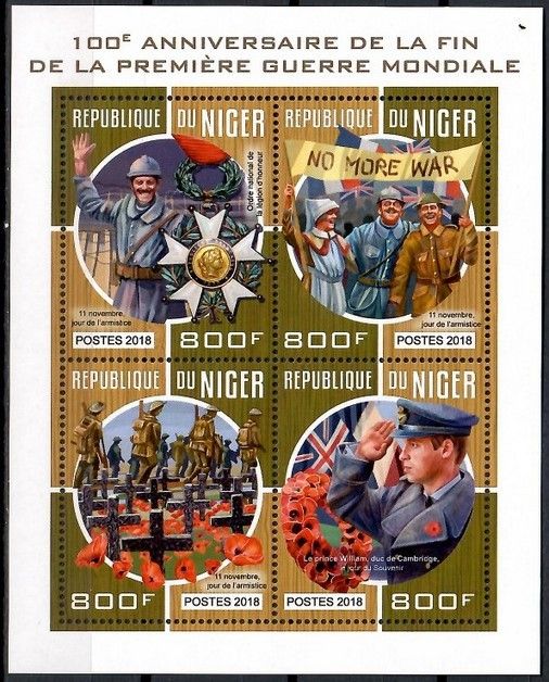 Znaczek Niger 2018 Mi ark 5708-5711 Czyste **