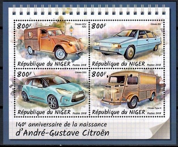 Znaczek Niger 2018 Mi ark 5823-5826 Czyste **