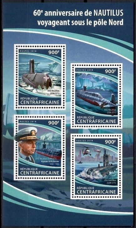 Znaczek Republika Środkowoafrykańska 2018 Mi ark 7665-7668 Czyste **