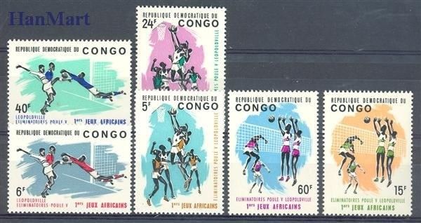 Znaczek Kongo Kinszasa / Zair 1965 Mi 221-226 Czyste **