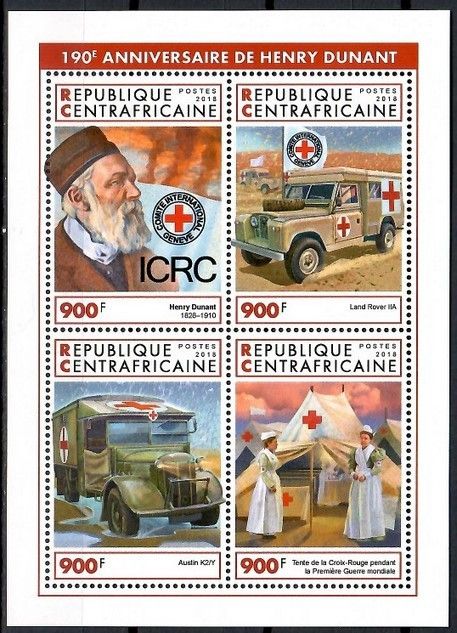 Znaczek Republika Środkowoafrykańska 2018 Mi ark 8379-8382 Czyste **