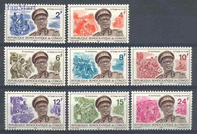 Znaczek Kongo Kinszasa / Zair 1966 Mi 258-265 Czyste **