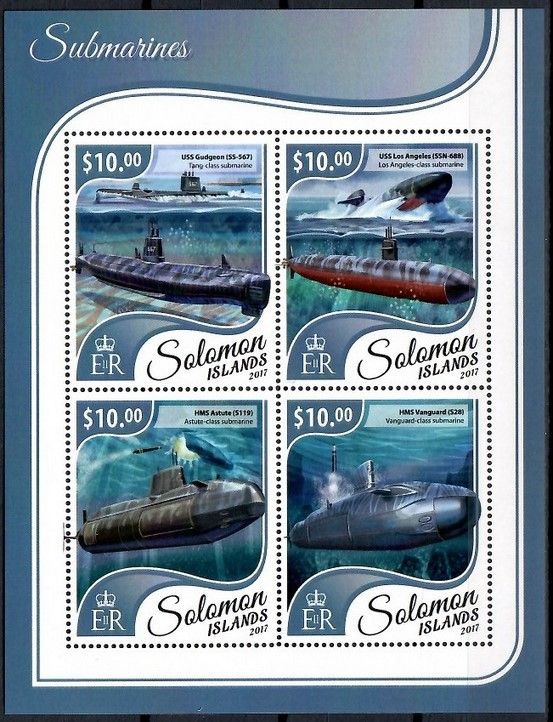 Znaczek Wyspy Salomona 2017 Mi ark 4687-4690 Czyste **