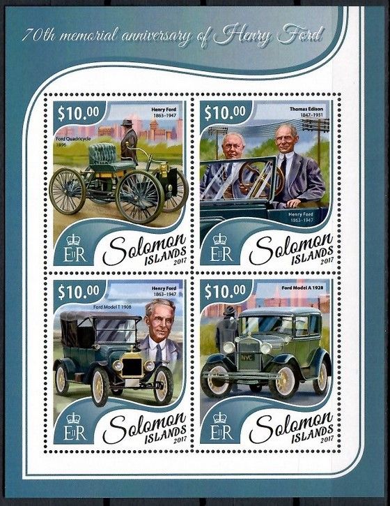Znaczek Wyspy Salomona 2017 Mi ark 4697-4700 Czyste **