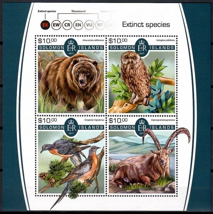 Znaczek Wyspy Salomona 2017 Mi ark 4767-4770 Czyste **