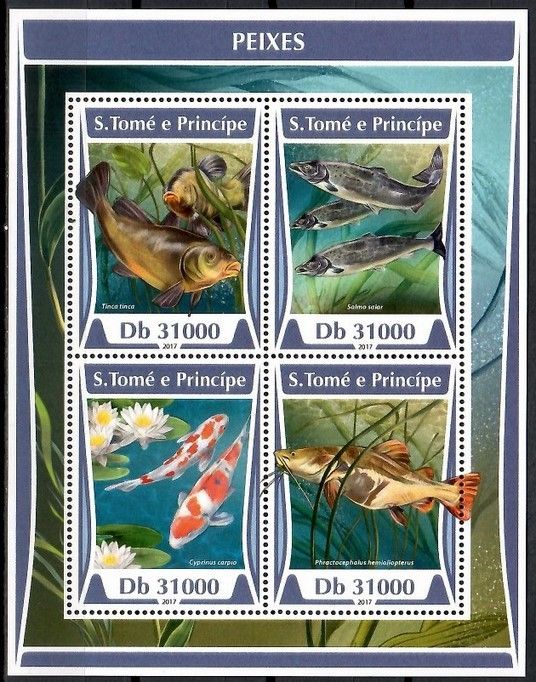 Znaczek Wyspy Św. Tomasza i Książęca 2017 Mi ark 7229-7232 Czyste **