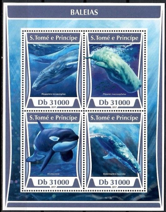 Znaczek Wyspy Św. Tomasza i Książęca 2017 Mi ark 7249-7252 Czyste **