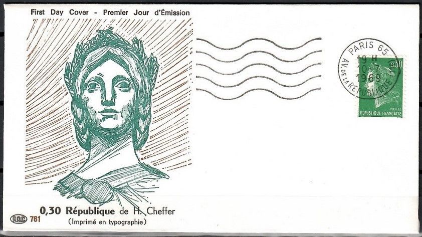 Znaczek Francja 1969 Mi 1649Ix FDC