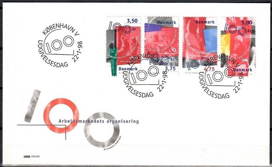Znaczek Dania 1998 Mi 1170-1173 FDC