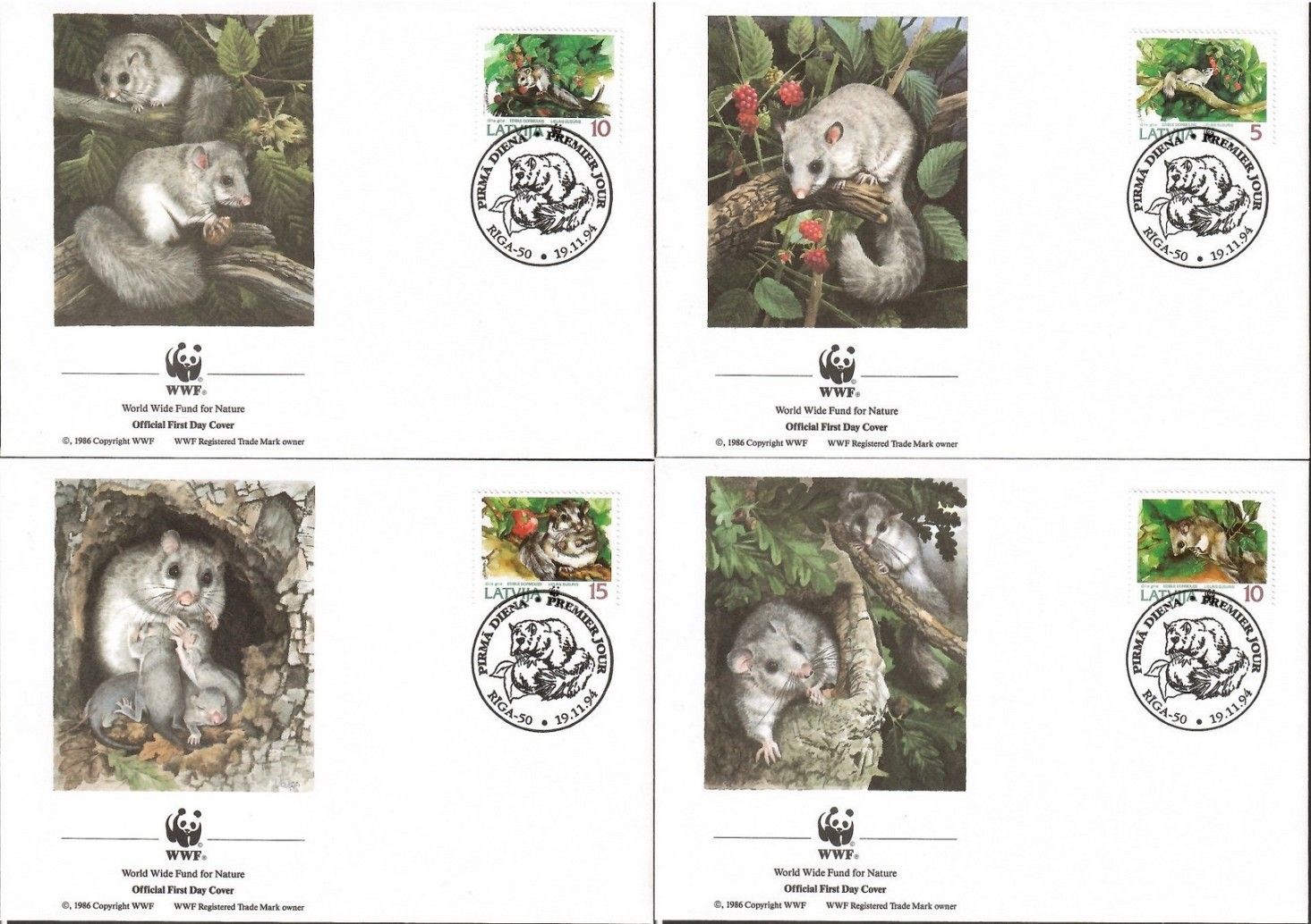 Znaczek Łotwa 1994 Mi 378-381 FDC