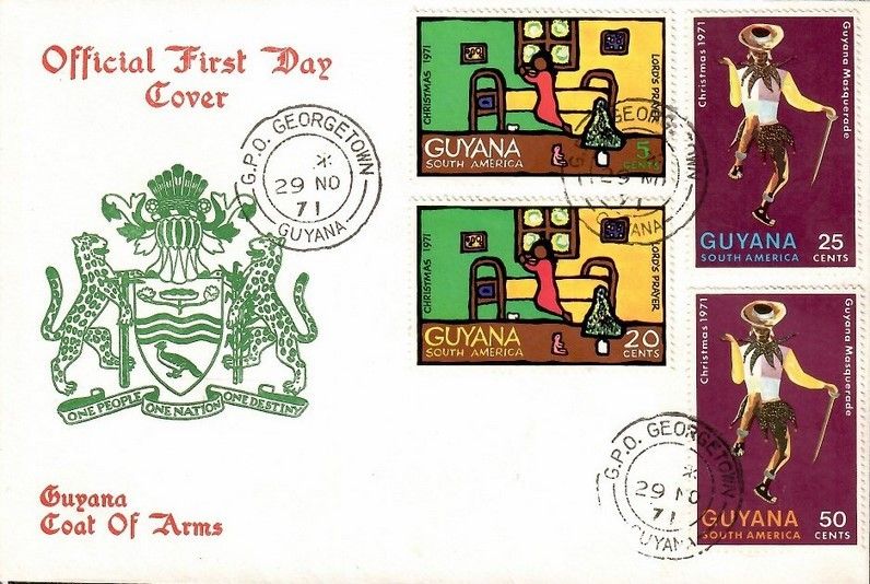 Znaczek Gujana 1971 Mi 410-413 FDC